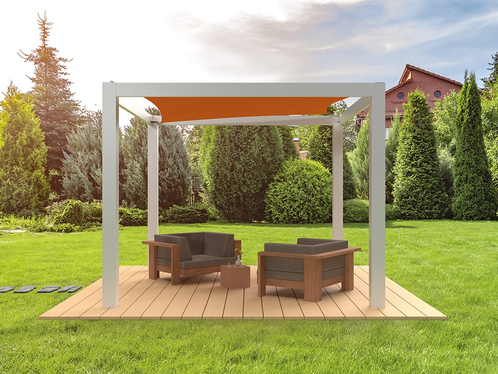 Voile D'Ombrage Anti-UV 3x3m LOVE STORY - Tissu Polyéthylène 95% UV, Pour Terrasse, Jardin, Piscine