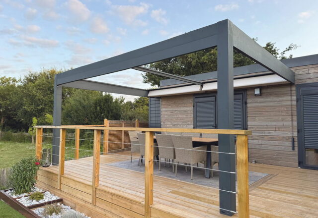 Alutoile double, configuration façade, toile repliée